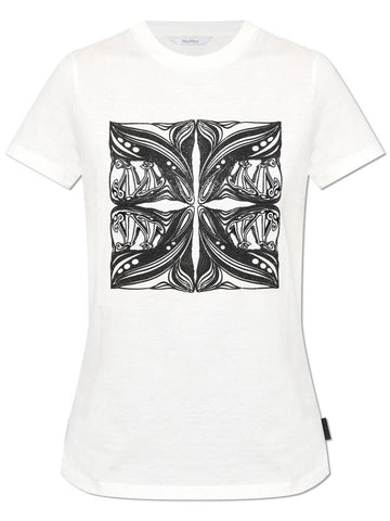 Max Mara Printed T-shirt, Women's, White - MAX MARA - BALAAN 1