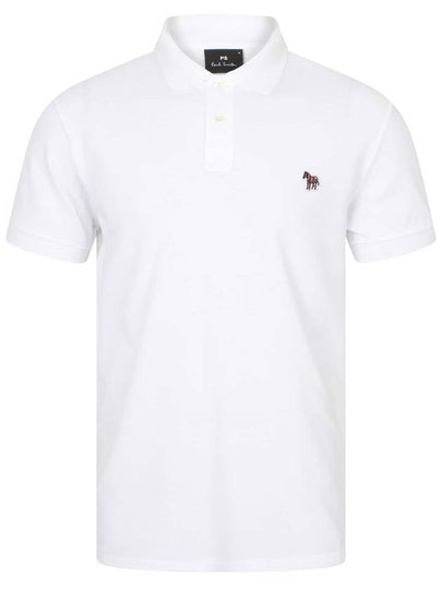 Regular Fit Zebra Logo Short Sleeve Polo Shirt White - PAUL SMITH - BALAAN 2