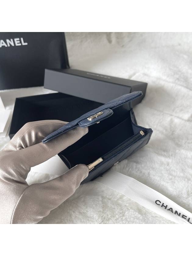 Classic snap card wallet navy AP4096 - CHANEL - BALAAN 5