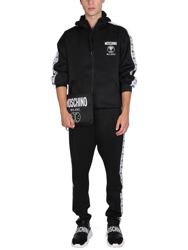 logo hooded jacket black - MOSCHINO - BALAAN 3