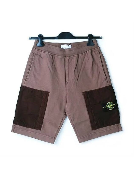 Men's Wappen Patch Two Pocket Shorts Dust Burgundy - STONE ISLAND - BALAAN 1