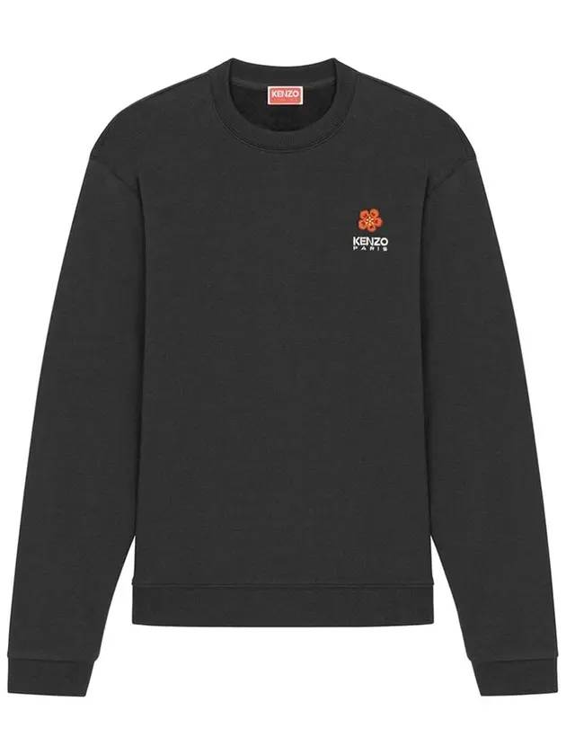 Boke Flower Logo Cotton Sweatshirt Black - KENZO - BALAAN 1