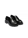 Diapason Opaque Lace-Up Brushed Leather Derby Black - PRADA - BALAAN 2