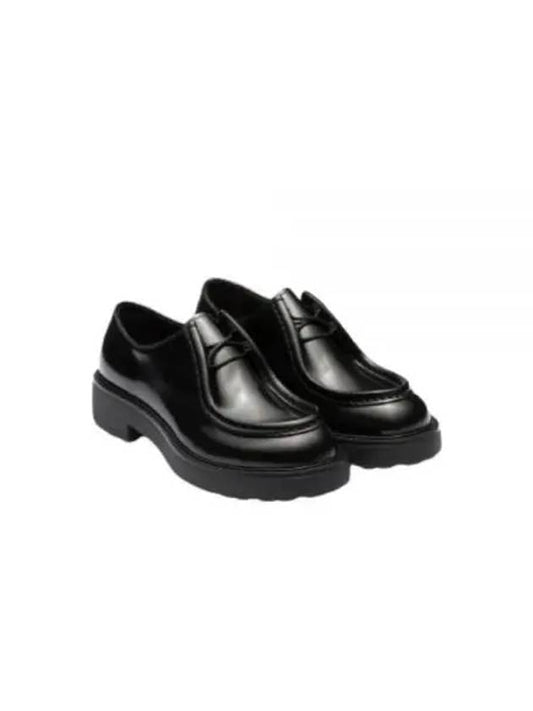 Diapason Opaque Lace-Up Brushed Leather Derby Black - PRADA - BALAAN 2