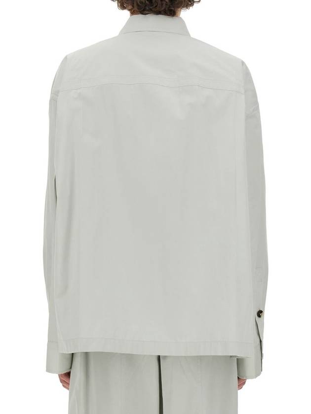 Cotton Silk Long Sleeve Shirt Cloud - BOTTEGA VENETA - BALAAN 4