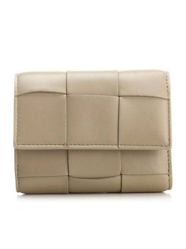 Intrecciato Tri-Fold Zip Half Wallet Khaki Green - BOTTEGA VENETA - BALAAN 1