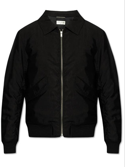 Zip-Up Bomber Jacket Black - SAINT LAURENT - BALAAN 2