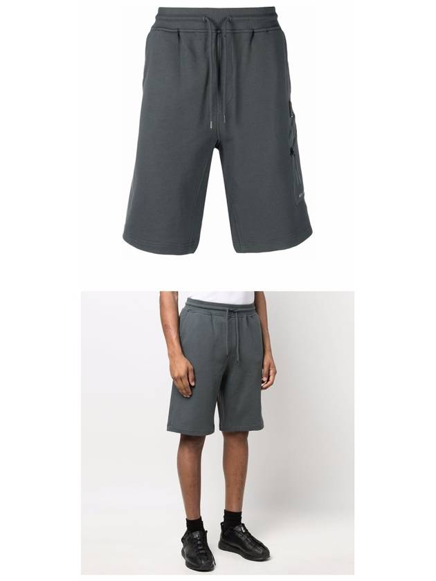 Metropolis Diagonal Fleece Shorts Gray - CP COMPANY - BALAAN.