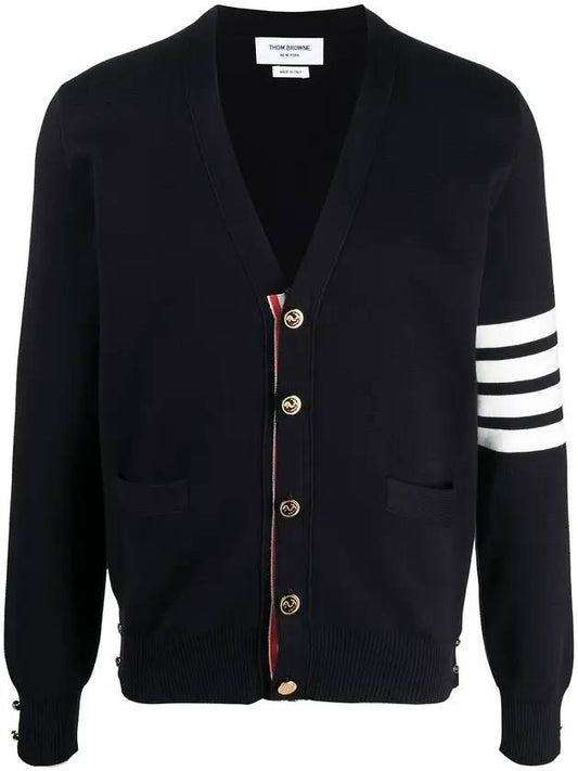 Milano Stitch 4 Bar Cardigan Navy - THOM BROWNE - BALAAN.