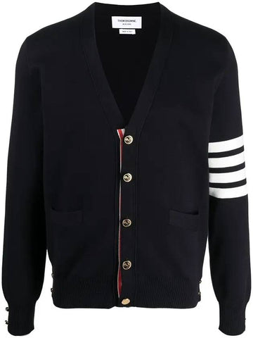 Milano Stitch 4 Bar Cardigan Navy - THOM BROWNE - BALAAN 1