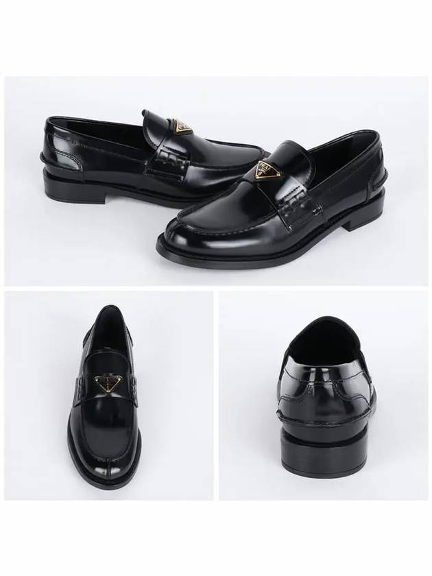 Brushed Leather Loafers Black - PRADA - BALAAN 3