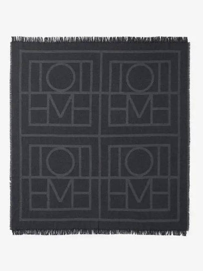 Monogram Wool Cashmere Scarf Black - TOTEME - BALAAN 2