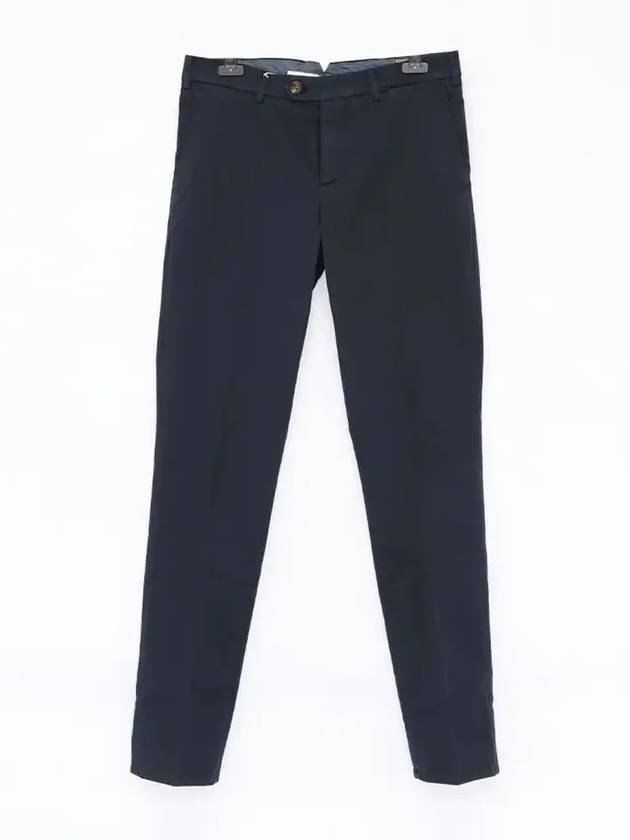 Tapered Chino Cotton Straight Pants Navy - BRUNELLO CUCINELLI - BALAAN 3