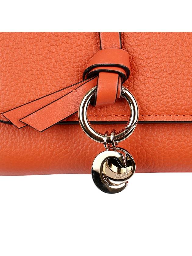 Alphabet Grain Leather Flap Small Half Wallet Orange - CHLOE - BALAAN 7