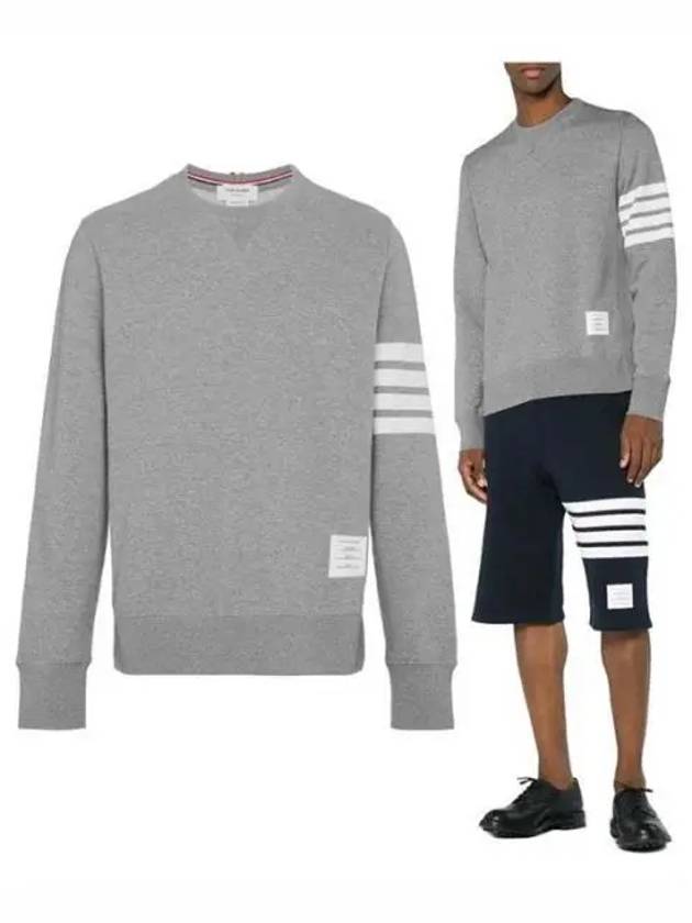 4 Bar Loopback Jersey Sweatshirt Light Grey - THOM BROWNE - BALAAN 2