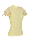 Golf Wear Chiffon Wings High Neck Short Sleeve T-Shirt Lemon - J JANE - BALAAN 3