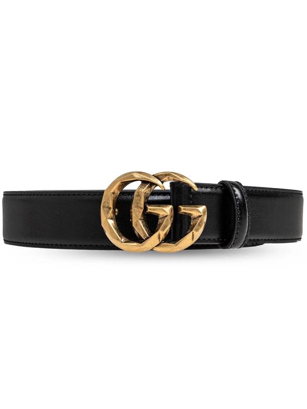 GG Marmont Leather Belt Black - GUCCI - BALAAN 2