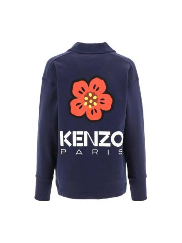 Boke Flower Cotton Cardigan Navy - KENZO - BALAAN 3