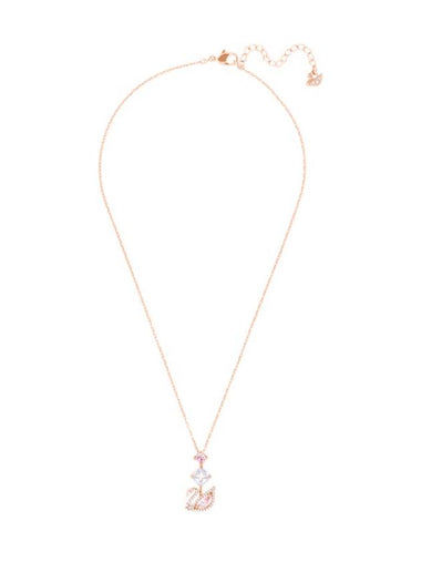 Darjeeling Swan Pendant Necklace Pink Rose Gold - SWAROVSKI - BALAAN 1