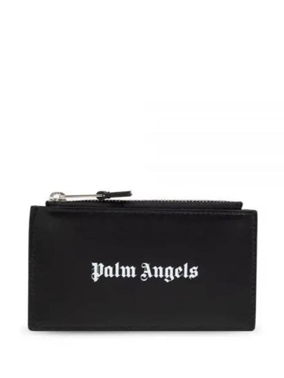 Logo Applique Leather Card Wallet Black - PALM ANGELS - BALAAN 2