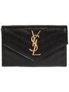 Monogram Envelope Small Half Wallet Black Gold - SAINT LAURENT - BALAAN 2