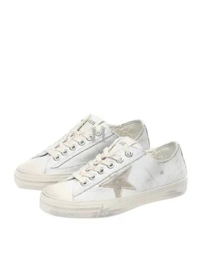 V-Star Gold Metallic Leather Star Low-Top Sneakers White - GOLDEN GOOSE - BALAAN 2