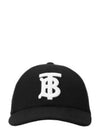 Monogram Motif Cotton Twill Ball Cap Black White - BURBERRY - BALAAN 2