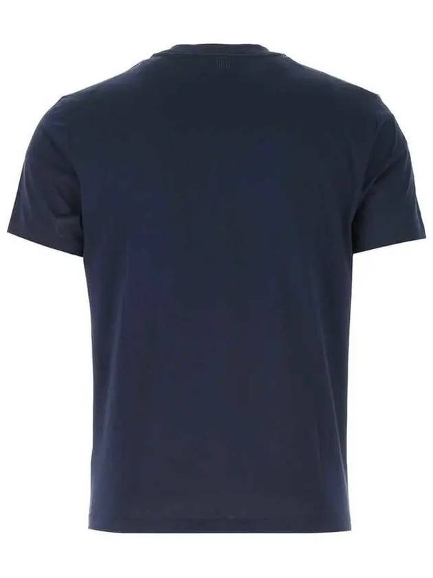 Heart Logo Patch Short Sleeve T-Shirt Navy - AMI - BALAAN 4