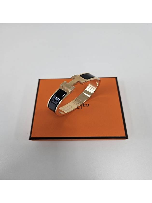 Clic H Bracelet Rose Gold Noir - HERMES - BALAAN 2