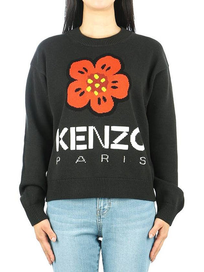 Boke Flower Cotton Sweatshirt Black - KENZO - BALAAN 2