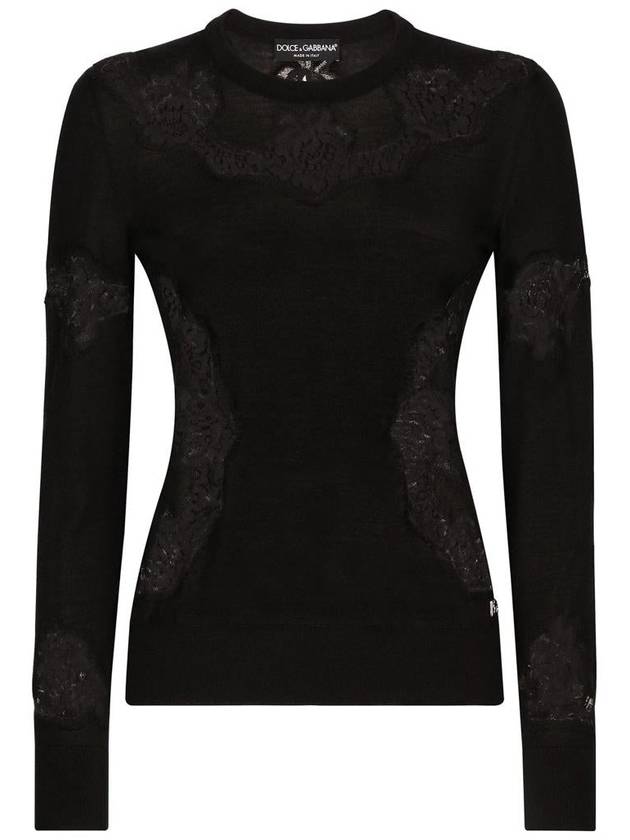 lace embroidery crew neck sweater FXJ31TJEMO7 - DOLCE&GABBANA - BALAAN 2