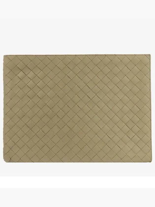 Intrecciato Half-Zip Clutch Bag Beige - BOTTEGA VENETA - BALAAN 2