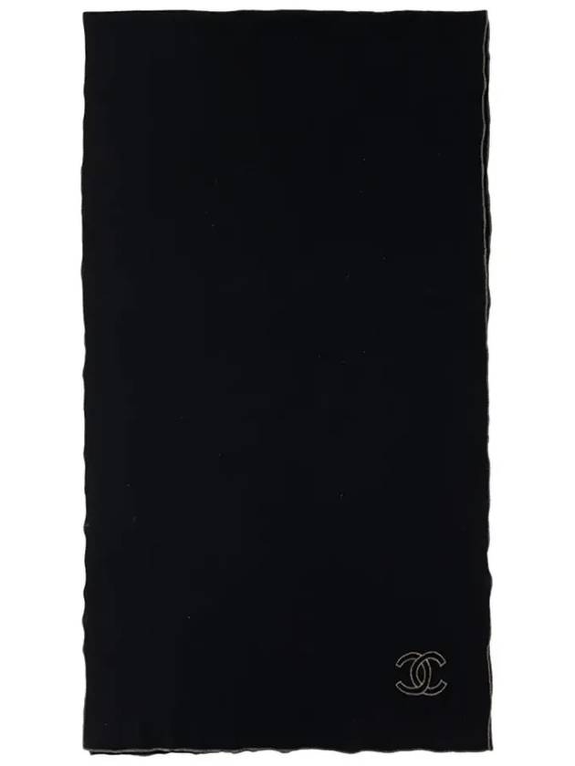 CC logo cashmere muffler black 4ET0117 - CHANEL - BALAAN 2