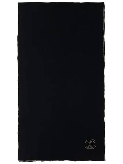 CC logo cashmere muffler black 4ET0117 - CHANEL - BALAAN 2