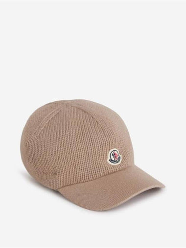 Logo Knit Cotton Ball Cap Pink - MONCLER - BALAAN 1