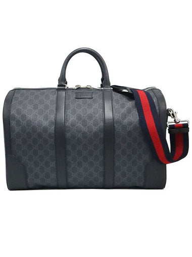 Gucci 474131 Black GG Soft Supreme Canvas Carry On Duffle Bag Travel 2WAY - GUCCI - BALAAN 1