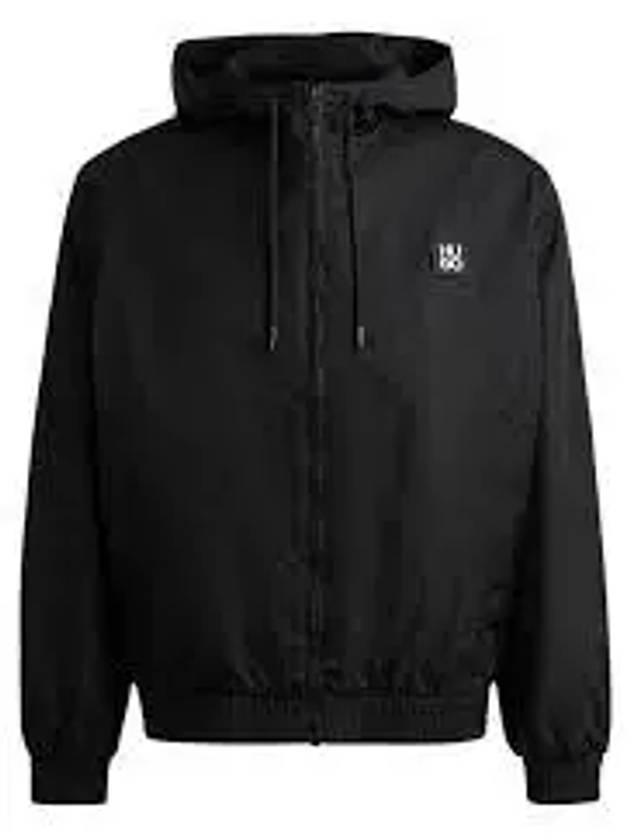 Stacked Logo Trim Water Repellent Hooded Jacket Black - HUGO BOSS - BALAAN 2