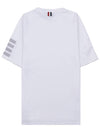 4-Bar Striped Cotton Short Sleeve T-Shirt White - THOM BROWNE - BALAAN 3