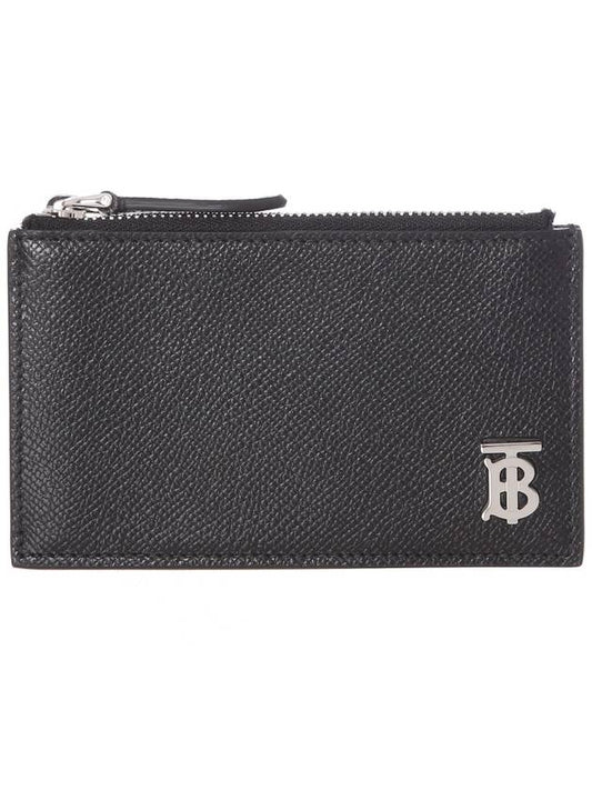 TB logo zipper calfskin card wallet black - BURBERRY - BALAAN.