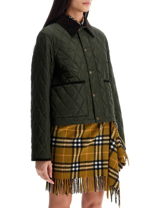 Cropped Quilted Nylon Jacket Shale Brush - BURBERRY - BALAAN 3