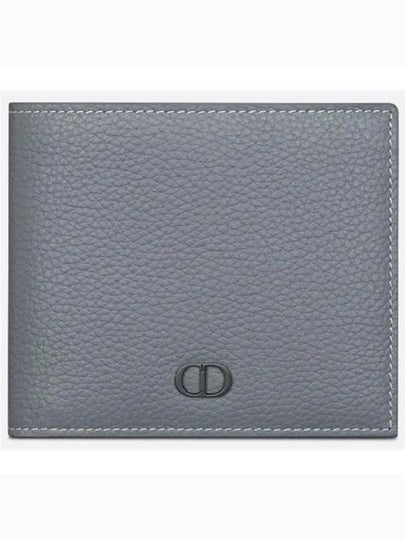 Grain Leather Signature Half Wallet Deep Grey - DIOR - BALAAN 2