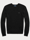 Embroid Logo Cable Knit Top Black - POLO RALPH LAUREN - BALAAN 2