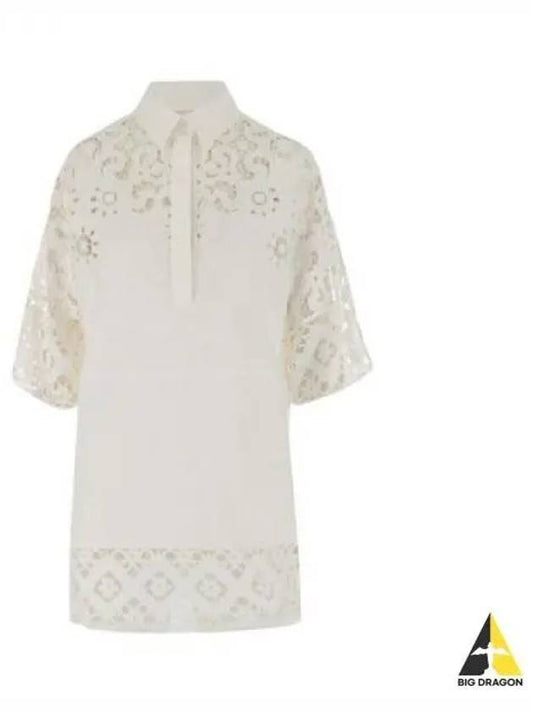 Women s Lace Shirt Dress White 2B3VA2S5 7SQ - VALENTINO - BALAAN 1