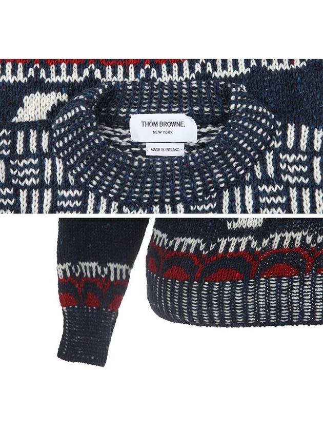 Fair Isle Jacquard Crew Neck Knit Top - THOM BROWNE - BALAAN 6