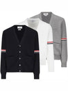 Milano Stitch Sprite Armband Cotton V-neck Cardigan Navy - THOM BROWNE - BALAAN 2