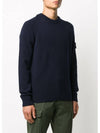 Waffen Patch Round Neck Knit Top Dark Navy - STONE ISLAND - BALAAN 4