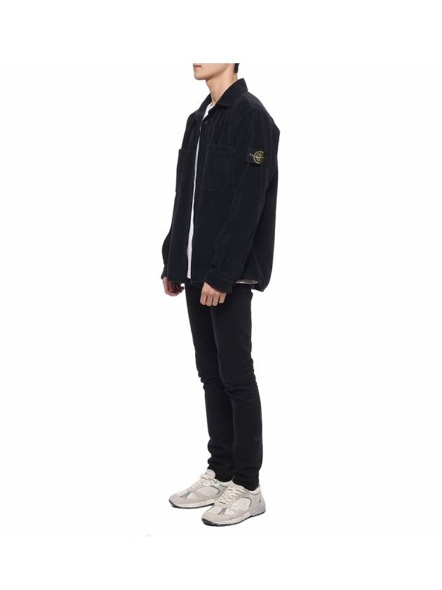 Cotton Corduroy 400 TC Over Long Sleeve Shirt Navy - STONE ISLAND - BALAAN 5