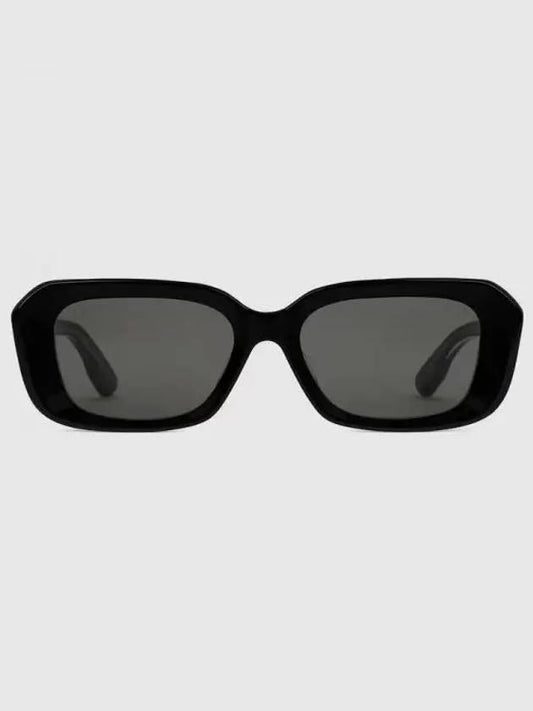 Low Nose Bridge Acetate Rectangular Sunglasses Black Acetate - GUCCI - BALAAN 2