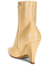 Leather Heel Middle Boots Beige - BOTTEGA VENETA - BALAAN 5