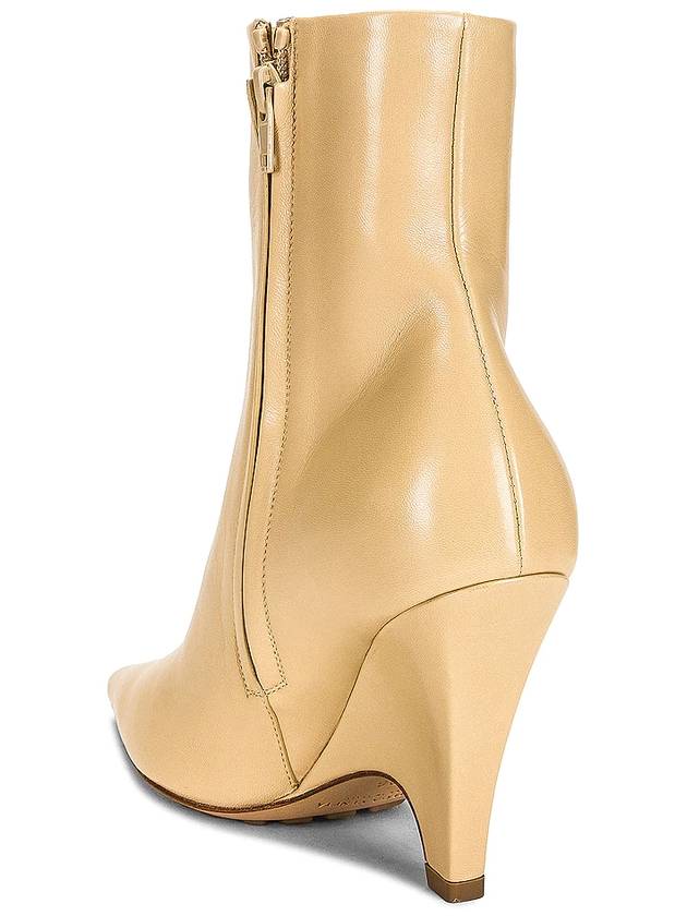 Leather Heel Middle Boots Beige - BOTTEGA VENETA - BALAAN 5